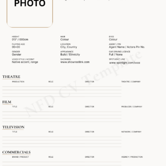 Actors CV Template (Classic Style)